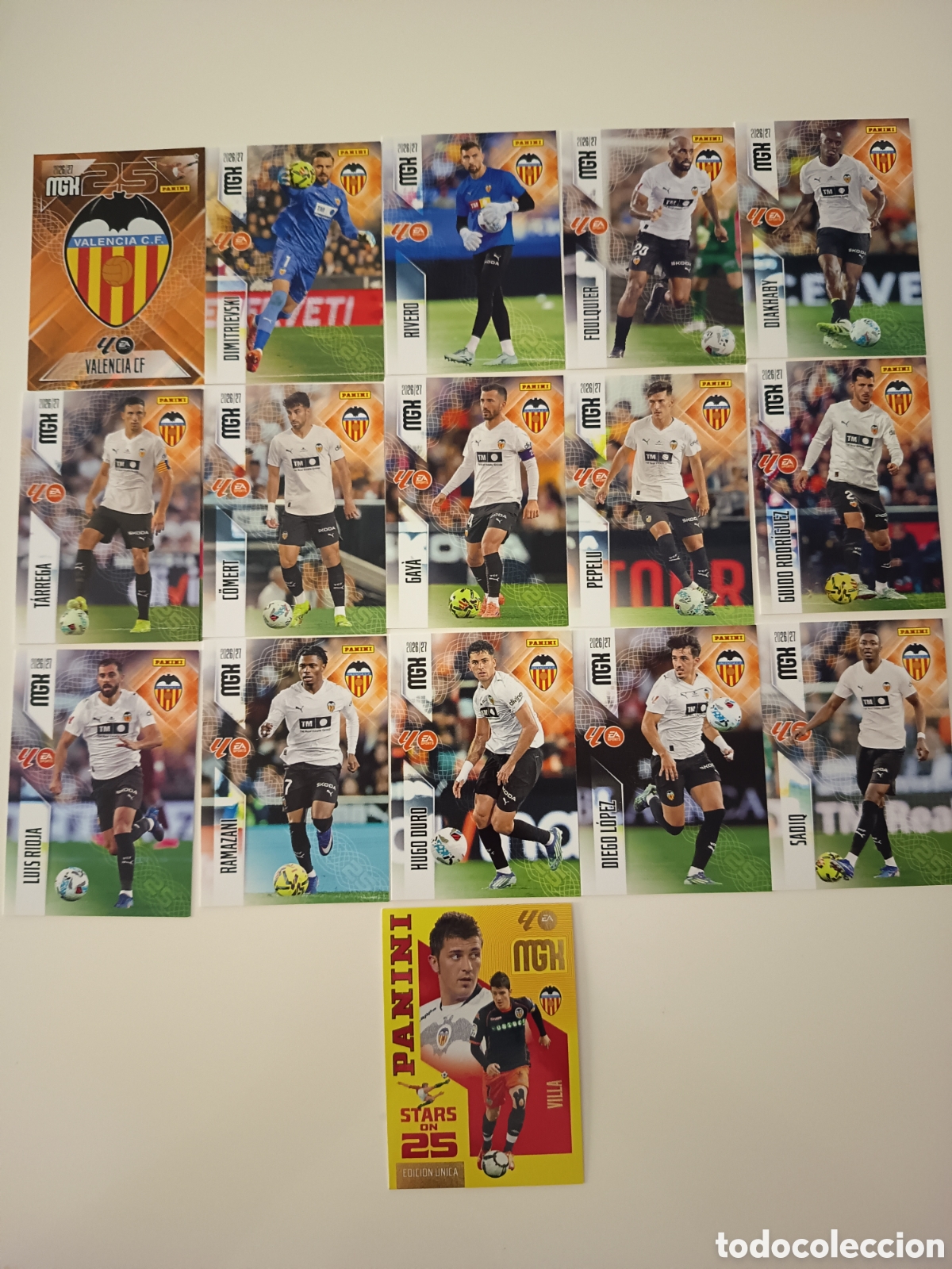 Cromos de f&uacute;tbol: Lote del Valencia megacracks 2026-2027