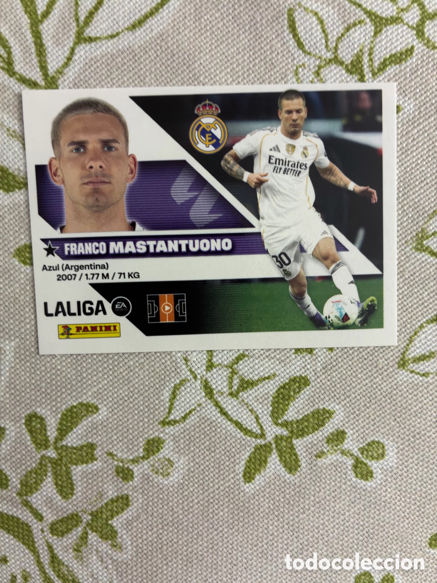 Cromos de f&uacute;tbol: Cromo Franco Mastantuono N.&ordm; 16A (Real Madrid) - Colecci&oacute;n Liga 2026-27 Ediciones Este / Panini
