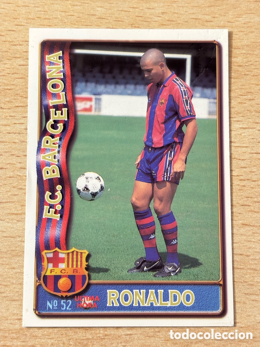 Cromos de f&uacute;tbol: # 52 U H Ronaldo FC Barcelona rookie card. Mundicromo 96/97. Excelente estado