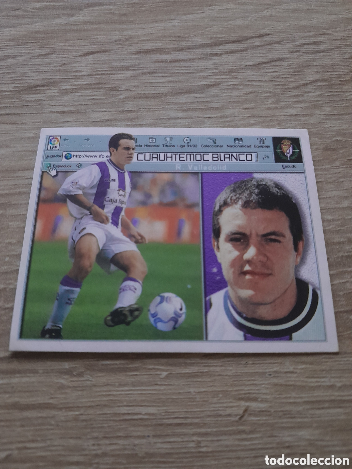 Cromos de f&uacute;tbol: CUAUHTEMOC BLANCO SIN PEGAR Liga Este 01 02 2001 2002 valladolid