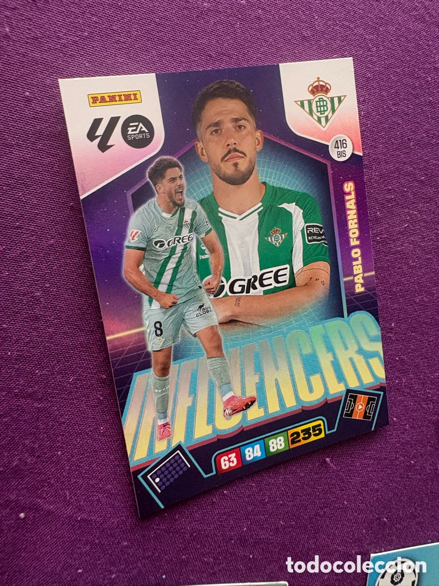 Fu&szlig;ball-Sticker: Pablo Fornals Influencers n&uacute;mero 416 Bis del Betis adrenalyn XL 25-26-2025-2026
