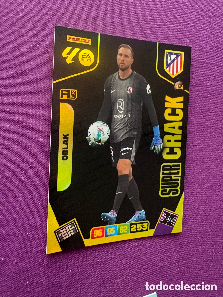 Fu&szlig;ball-Sticker: Oblak S&uacute;per Crack n&uacute;mero 444 Del Atletico De Madrid cromo adrenalyn XL 25-26 2025-2026