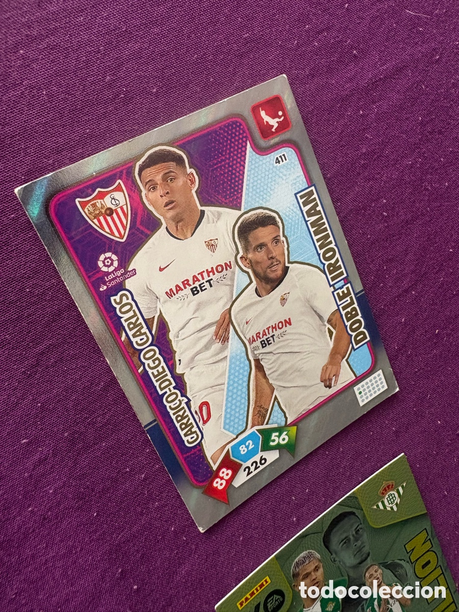 Cromos de f&uacute;tbol: 411 Carri&ccedil;o - Diego Carlos, Sevilla, Doble ironman, Panini Adrenalyn XL 2019 2020 19 20