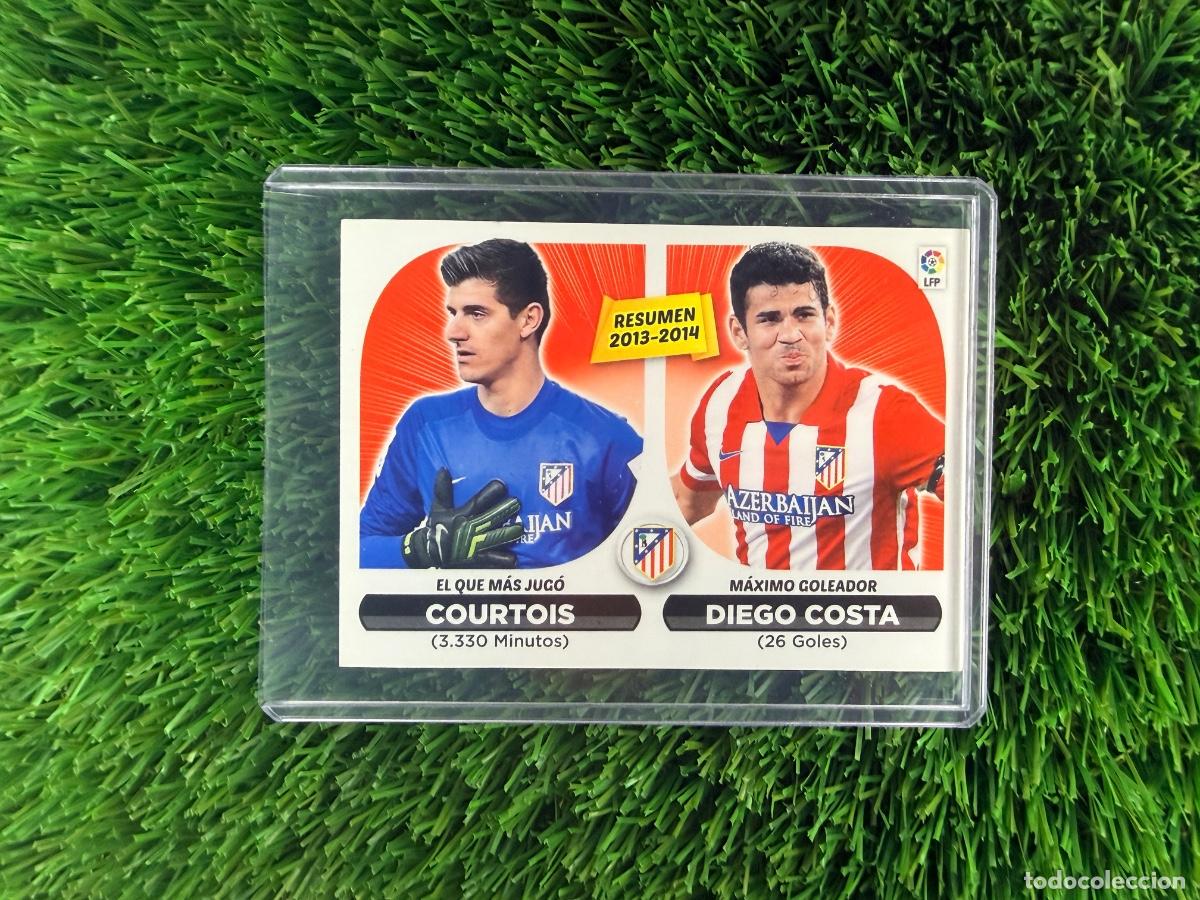 Cromos de f&uacute;tbol: N&ordm; 24 Resumen Courtois - Diego Costa Atl&eacute;tico de Madrid Liga Este 14 15