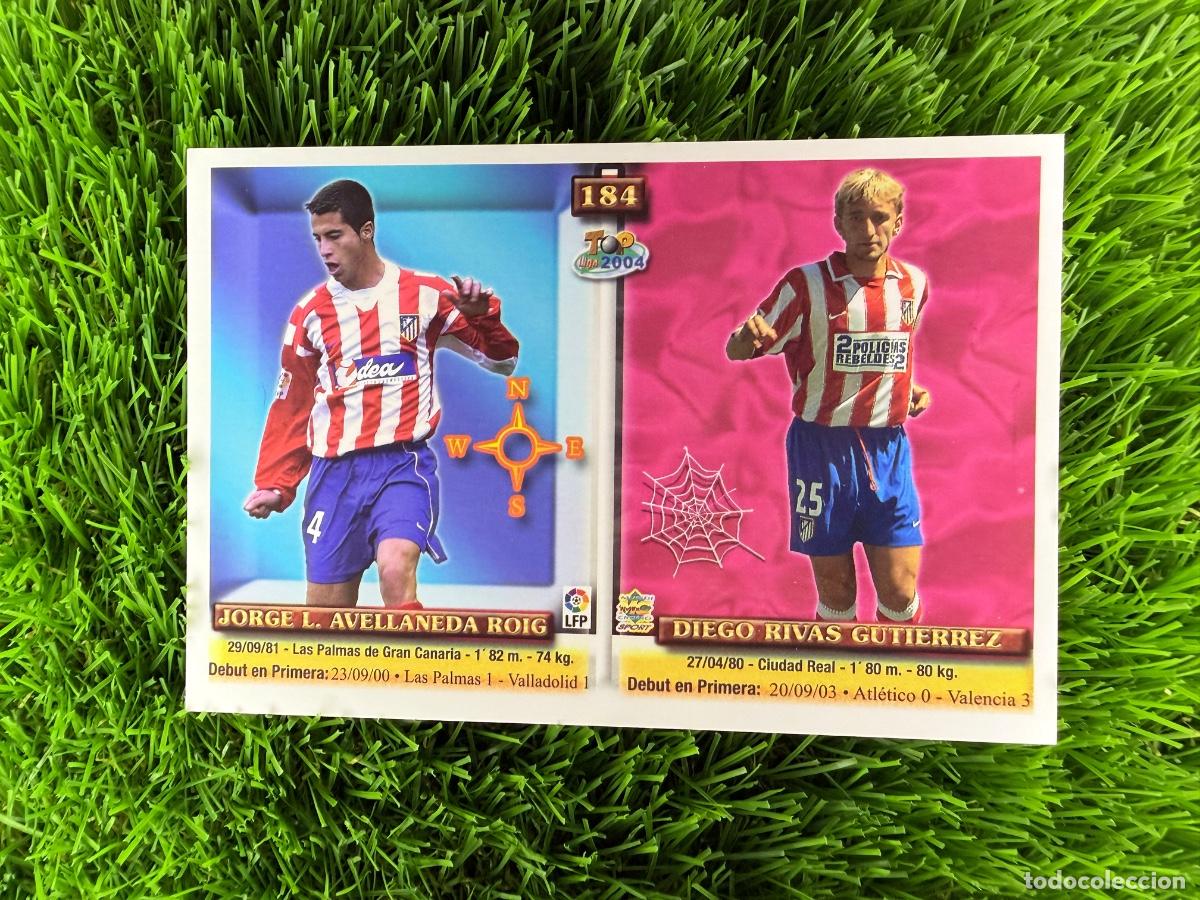 Cromos de f&uacute;tbol: N&ordm; 184 Jorge - Diego Rivas - Juanma Ortiz - Nano Atl&eacute;tico de Madrid Mundicromo Top Liga 03 04