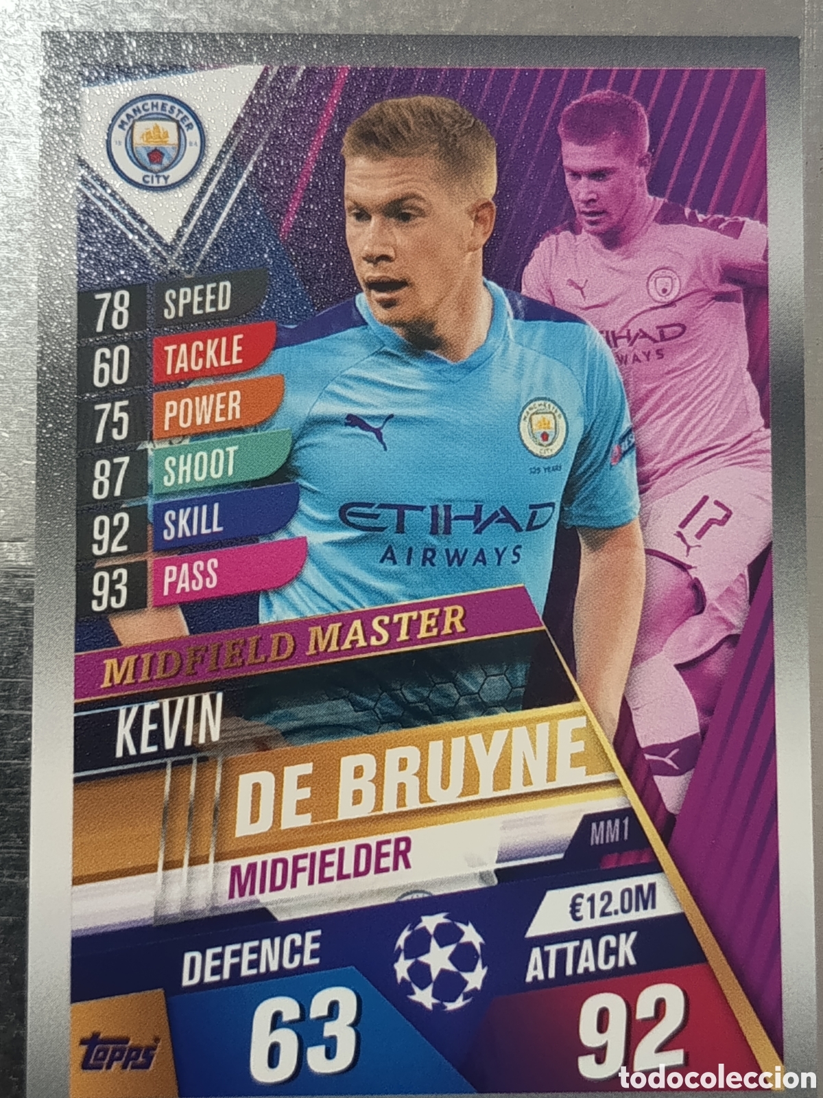 Fu&szlig;ball-Sticker: Kevin de Bruyne Manchester City Midfield M&aacute;ster 19/20 MM1