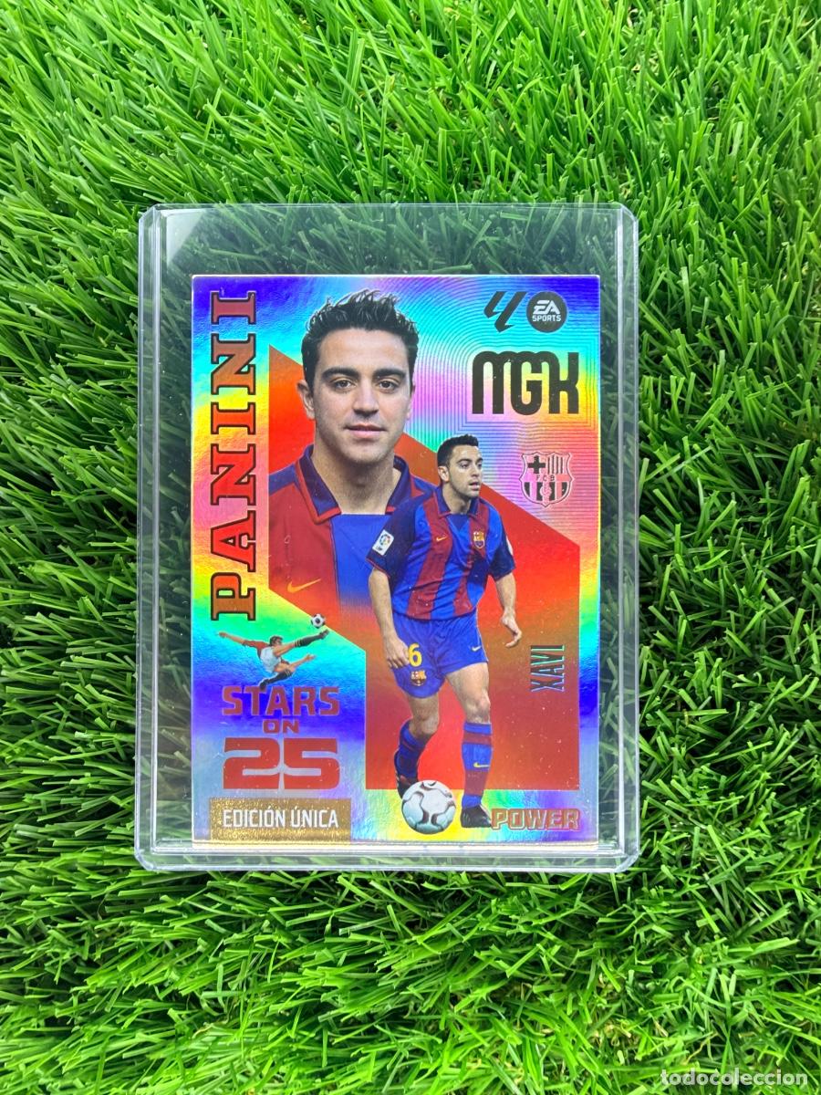 Cromos de f&uacute;tbol: N&ordm; 427P Xavi Stars on 25 Power FC Barcelona Megacracks 26 27