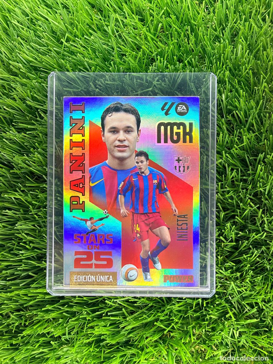 Cromos de f&uacute;tbol: N&ordm; 434P Iniesta Stars on 25 Power FC Barcelona Megacracks 26 27