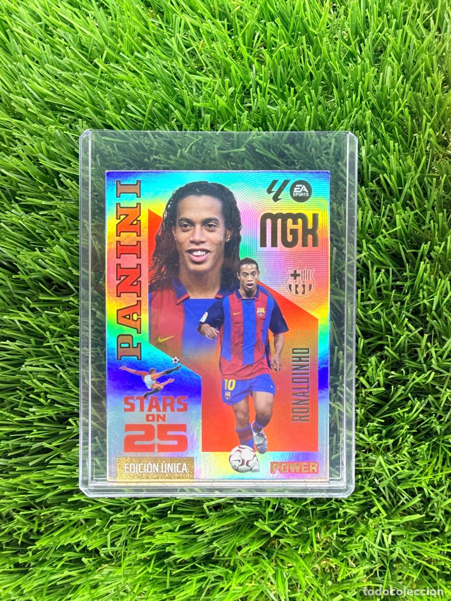 Cromos de f&uacute;tbol: N&ordm; 436P Ronaldinho Stars on 25 Power FC Barcelona Megacracks 26 27