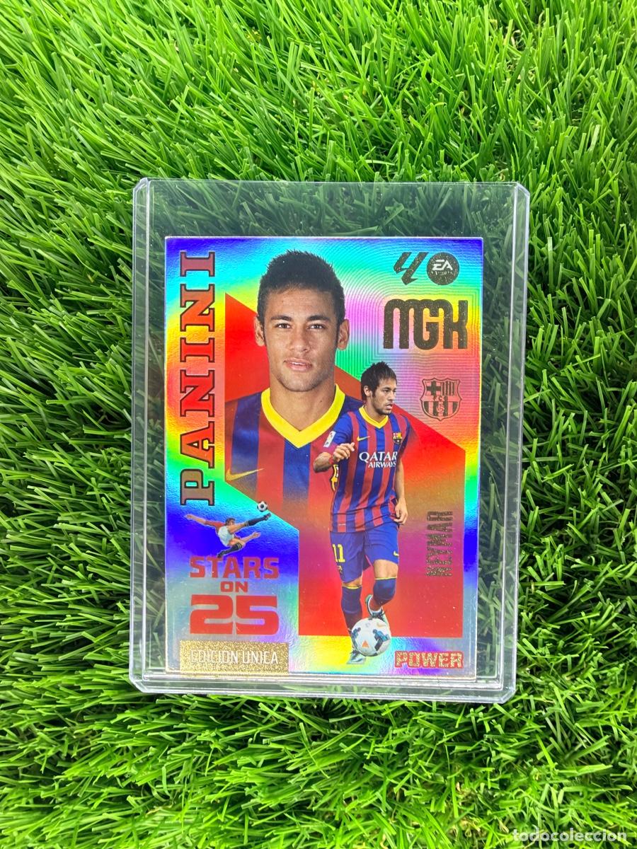 Cromos de f&uacute;tbol: N&ordm; 446P Neymar Stars on 25 Power FC Barcelona Megacracks 26 27