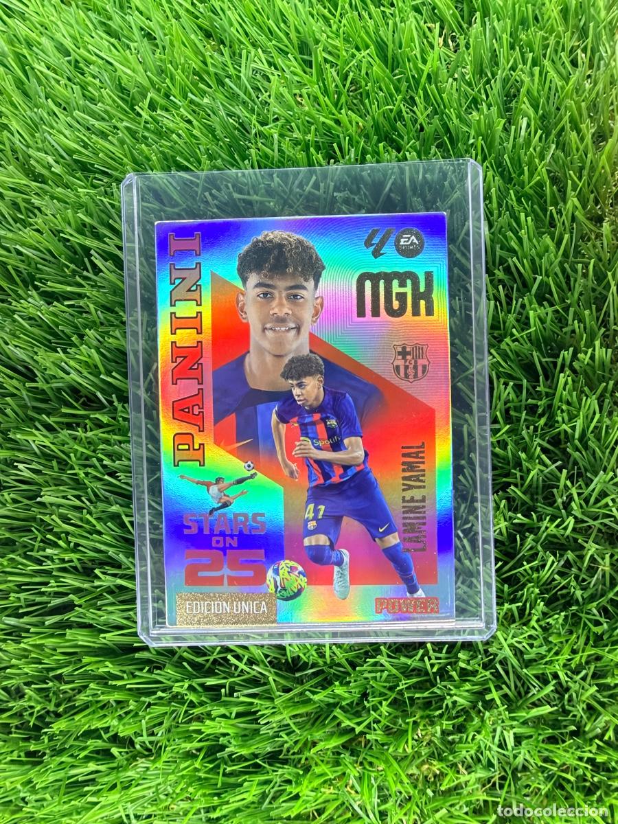 Cromos de f&uacute;tbol: N&ordm; 449P Lamine Yamal Stars on 25 Power FC Barcelona Megacracks 26 27