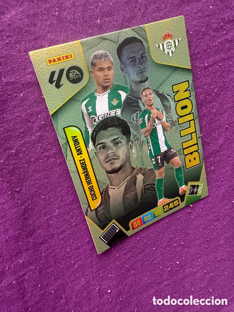 Cromos de f&uacute;tbol: Cucho Hern&aacute;ndez/Antony Betis Billion Adrenalyn 2025-26