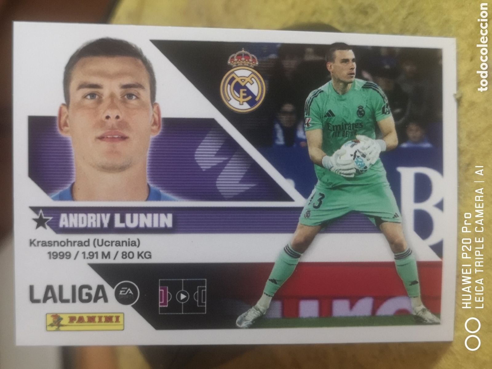 Cromos de f&uacute;tbol: LIGA ESTE 2026 2027 26 27 LUNIN 4 REAL MADRID