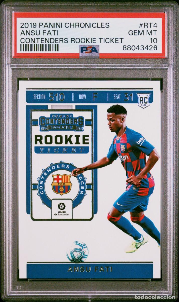 Cromos de f&uacute;tbol: Ansu Fati #RT4 FC Barcelona Panini Contenders Rookie Ticket 2019 20 Psa 10