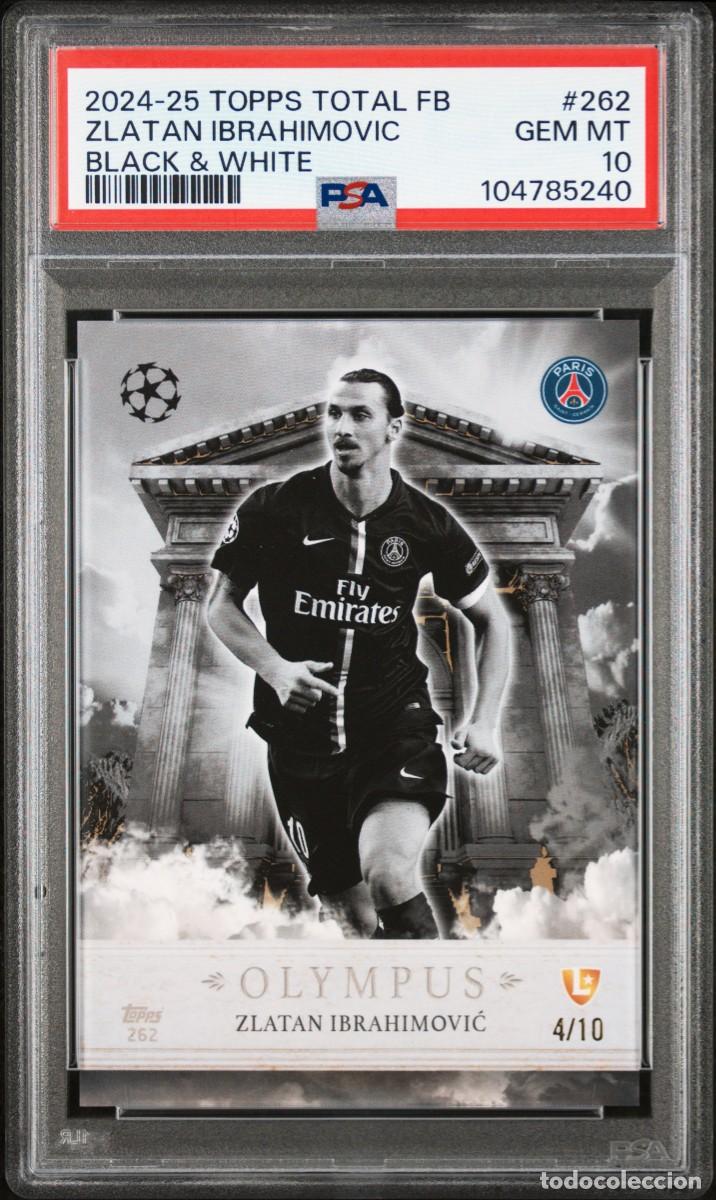 Cromos de Futebol: Ibrahimovic #262 Paris Saint Germain Topps FB Black White 2024 25 PSA 10