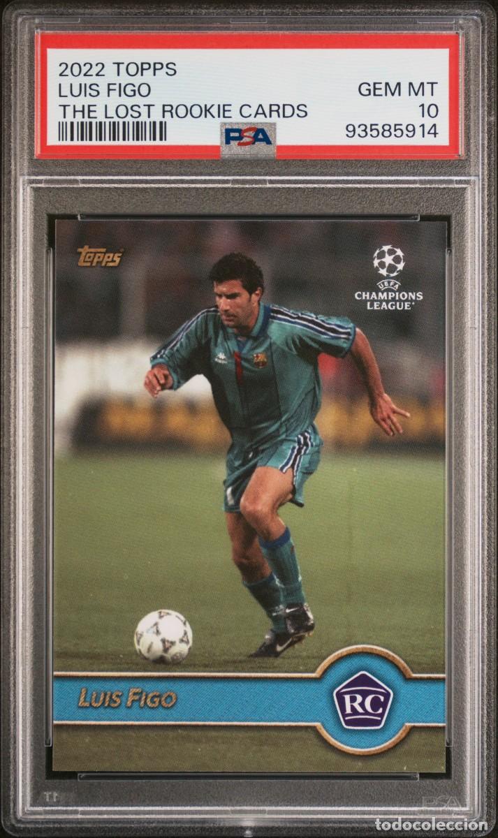 Cromos de f&uacute;tbol: Luis Figo FC Barcelona Topps The Lost Rookie Cards 2022 Psa 10