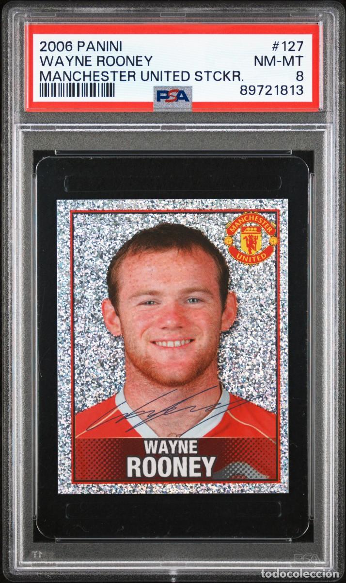 Cromos de f&uacute;tbol: Rookie Wayne Rooney #127 Manchester City Panini Sticker 2006 PSA 8