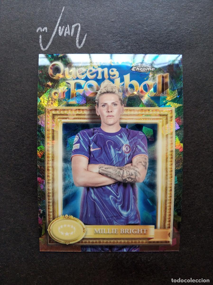Fu&szlig;ball-Sticker: QF 3 QUEENS OF FOOTBALL MILLIE BRIGHT CHELSEA⚽ TOPPS &reg; CHROME SAPPHIRE WOMEN 2024 2025 24 25 NUEVO