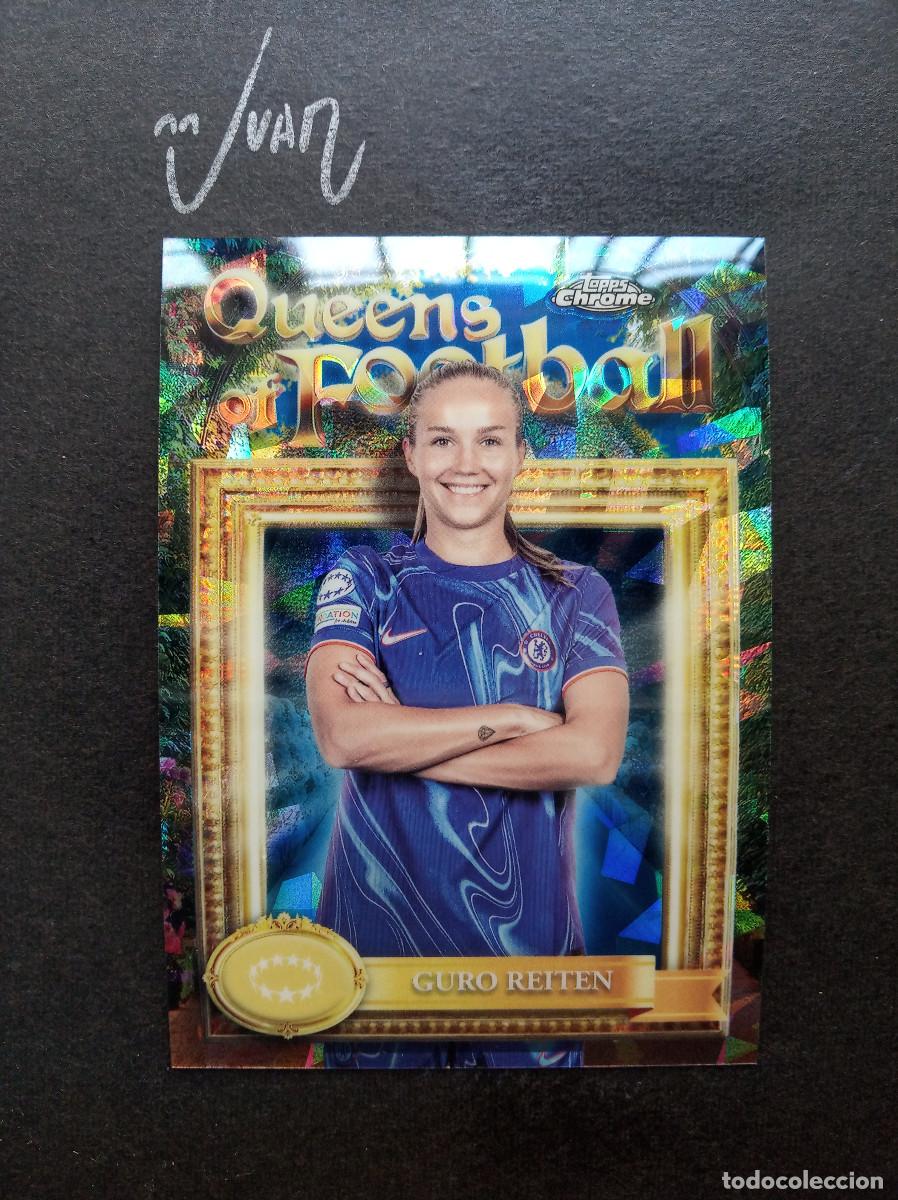 Fu&szlig;ball-Sticker: QF 9 QUEENS OF FOOTBALL GURO REITEN CHELSEA ⚽ TOPPS &reg; CHROME SAPPHIRE WOMEN 2024 2025 24 25 NUEVO