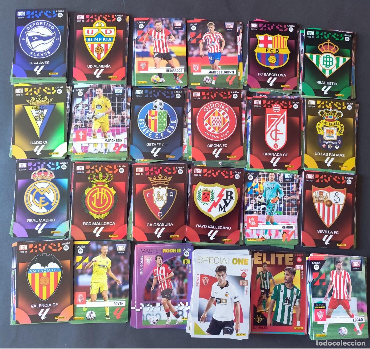 Fu&szlig;ball-Sticker: LOTE 270+ CARDS DISTINTAS MEGACRACKS 2023/24 CON BRILLANTES PARALELAS BIS FICHAJES