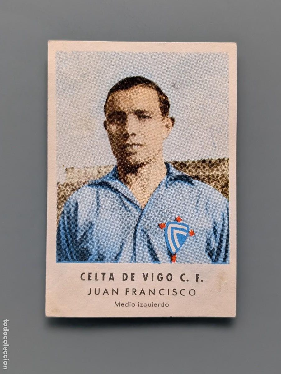 Cromos de f&uacute;tbol: DIFICIL CROMO RARE CARD JUAN FRANCISCO CELTA VIGO CHOCOLATES GRANELL 1956/57 FUTBOL CORU&Ntilde;A GALICIA
