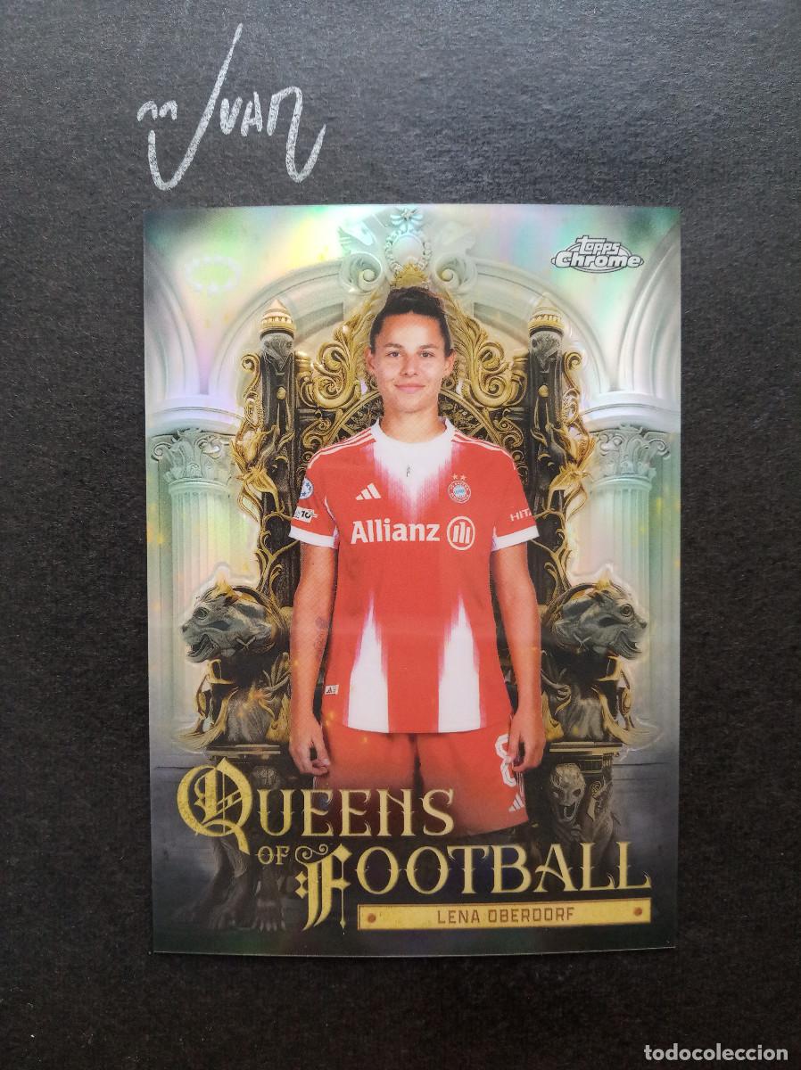 Cromos de f&uacute;tbol: QF 24 QUEENS OF FOOTBALL LENA OBERDORF BAYER MUNICH ⚽ TOPPS &reg; CHROME WOMEN 2025 2026 25 26 NUEVO