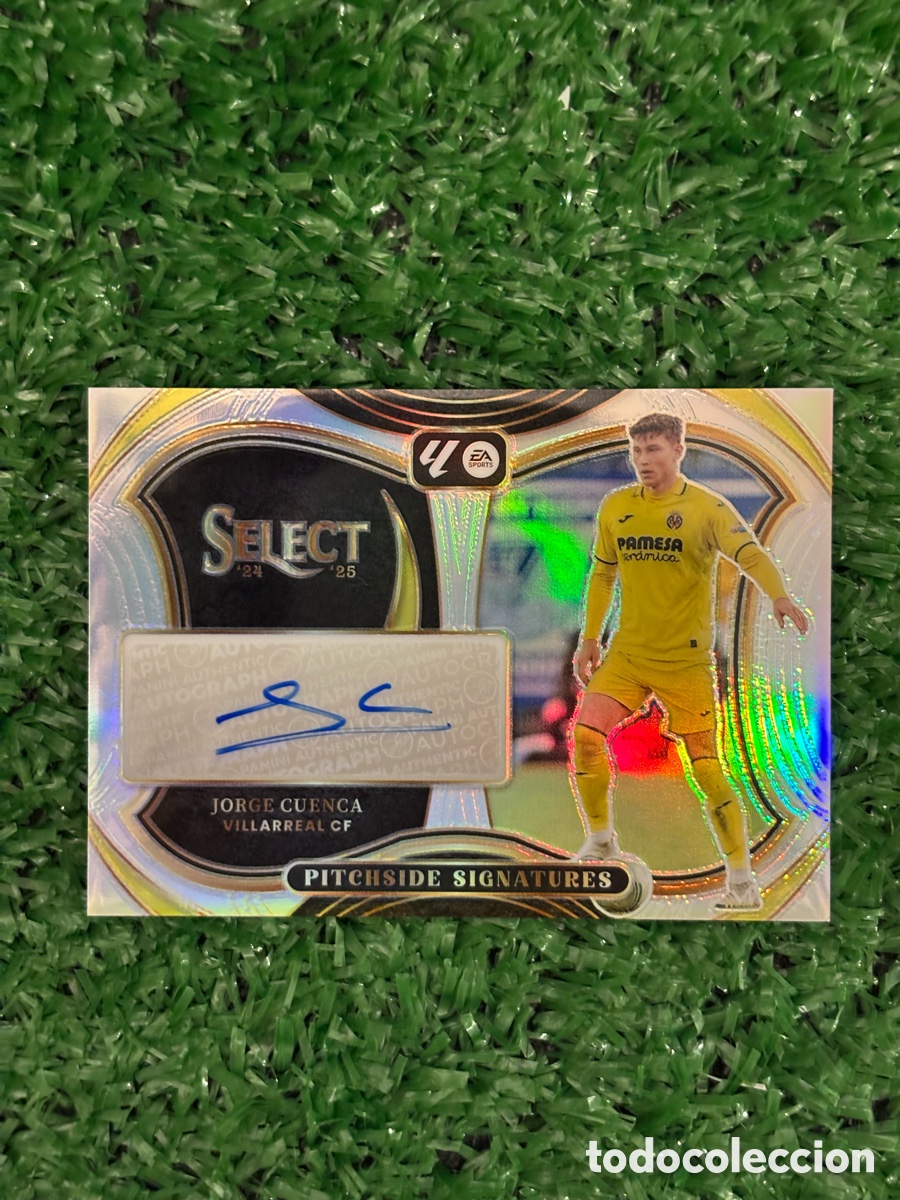Cromos de f&uacute;tbol: Jorge Cuenca Auto Panini Select 2024-25 Pitchside Signatures Villarreal