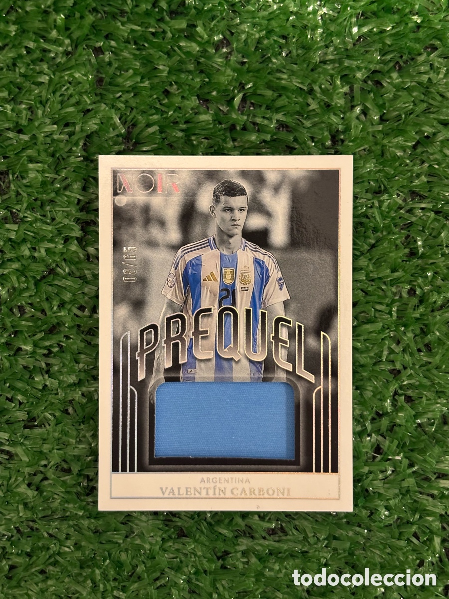 Cromos de f&uacute;tbol: Valent&iacute;n Carboni 08/65 Panini Noir Prequel Relic Argentina