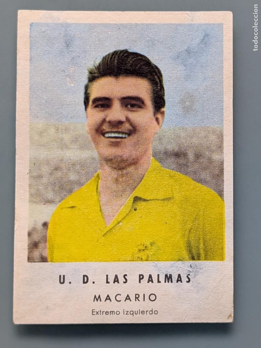 Cromos de f&uacute;tbol: MUY DIFICIL CROMO RARE CARD MACARIO UD LAS PALMAS CHOCOLATES GRANELL FUTBOL GRAN CANARIA CANARIAS