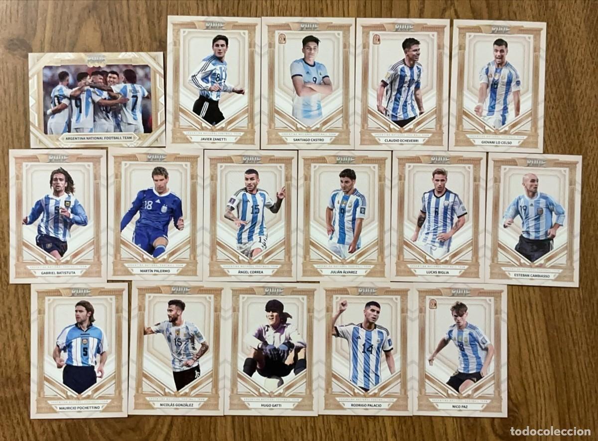 Cromos de f&uacute;tbol: Lote 16 Cartas Selecci&oacute;n Argentina Herock Kine (Juli&aacute;n &Aacute;lvarez, Batistuta, Nico Paz, Zanetti etc)
