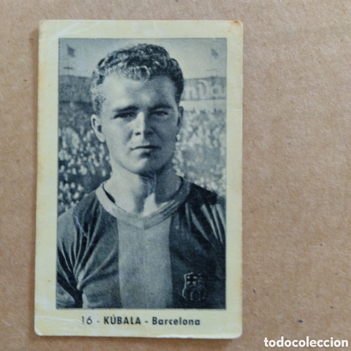 Football Stickers: Cromo 16 Kubala. Barcelona, Campeonatos Nacionales F&uacute;tbol Liga 1952 1953, Ruiz Romero. Sin pegar