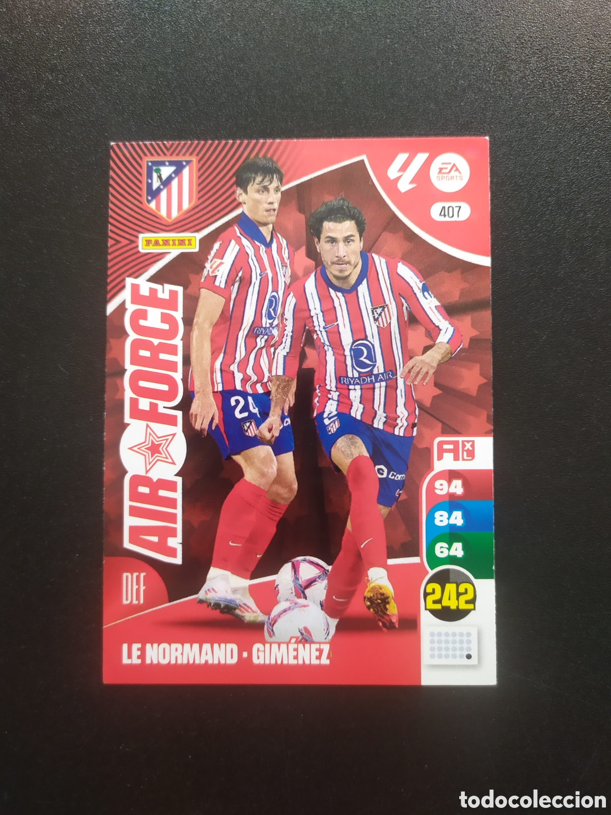 Cromos de f&uacute;tbol: Adrenalyn 2024 2025 24 25 panini Le Normand Gim&eacute;nez air force n&deg; 407 Atl&eacute;tico Madrid