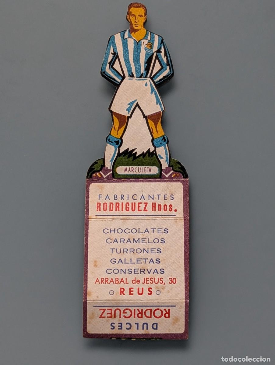 Cromos de f&uacute;tbol: RARO CROMO TROQUELADO MARCULETA REAL SOCIEDAD SAN SEBASTI&Aacute;N DULCES RODRIGUEZ REUS FUTBOL GUIPUZCOA