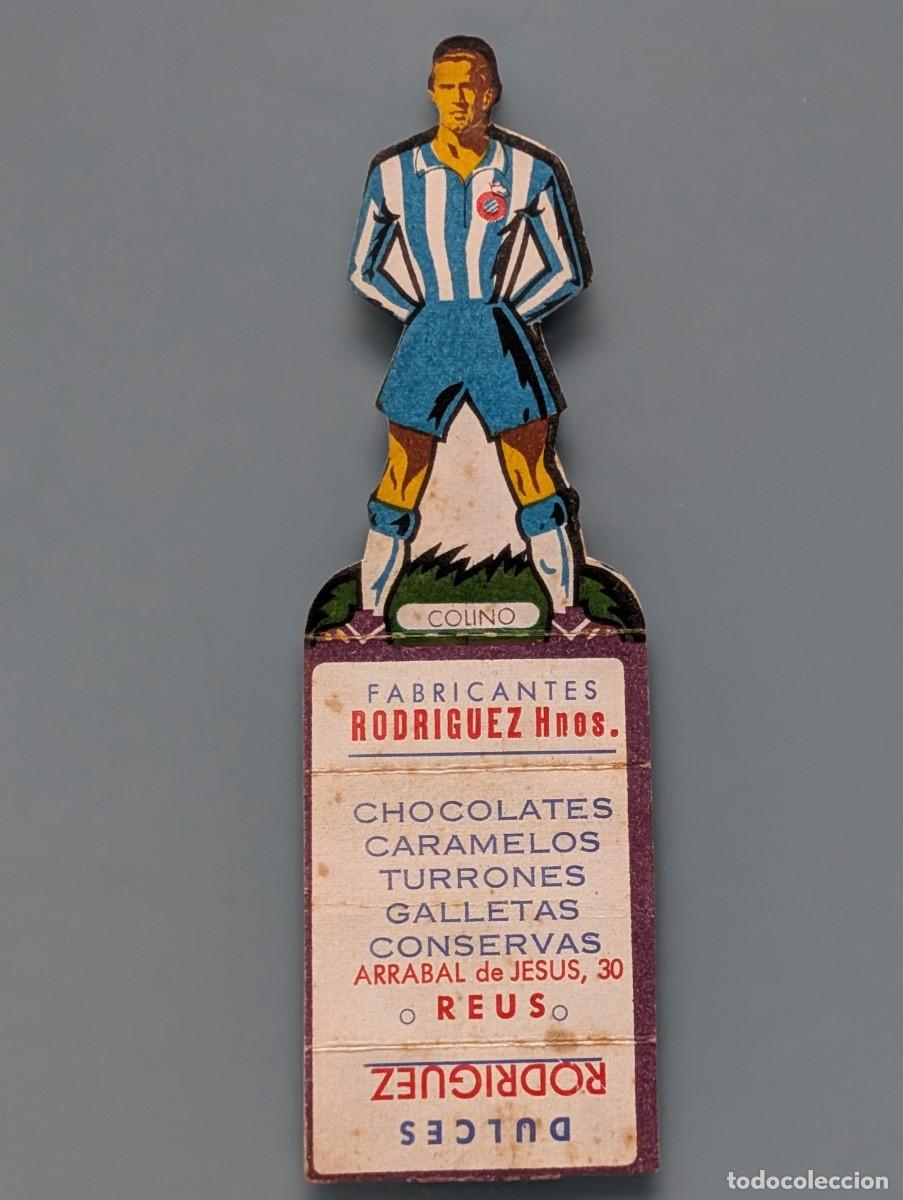 Cromos de f&uacute;tbol: RARISIMO CROMO TROQUELADO RARE CARD COLINO ESPA&Ntilde;OL BARCELONA DULCES RODRIGUEZ REUS FUTBOL CATALU&Ntilde;A