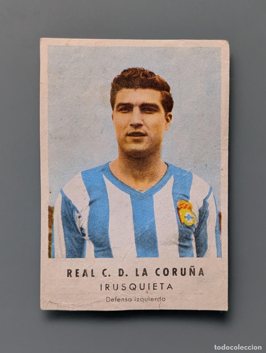 Cromos de f&uacute;tbol: DIFICIL CROMO RARE CARD IRUSQUIETA DEPORTIVO CORU&Ntilde;A CHOCOLATES GRANELL 1956/57 FUTBOL VIGO GALICIA