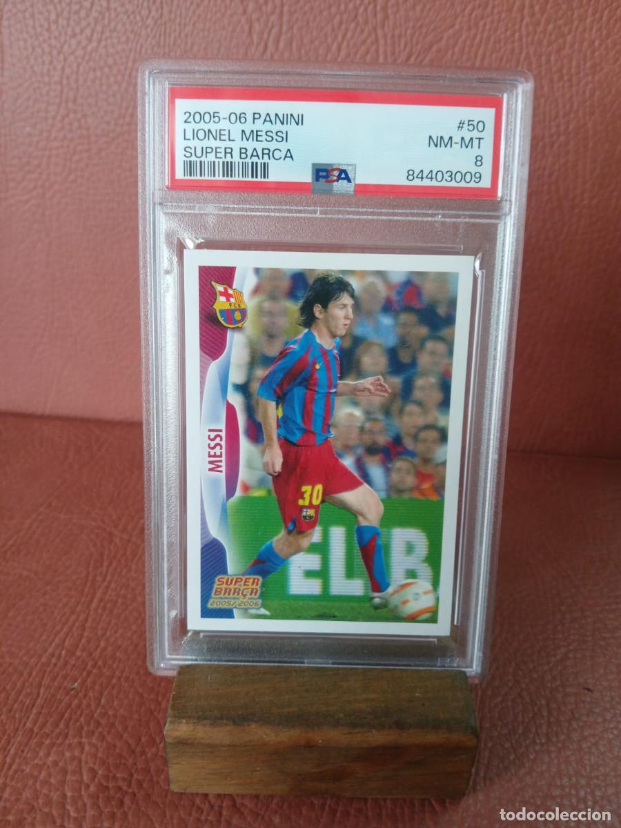 Cromos de f&uacute;tbol: 2005-06 PANINI LIONEL MESSI 50 PSA8 SUPER BARSA