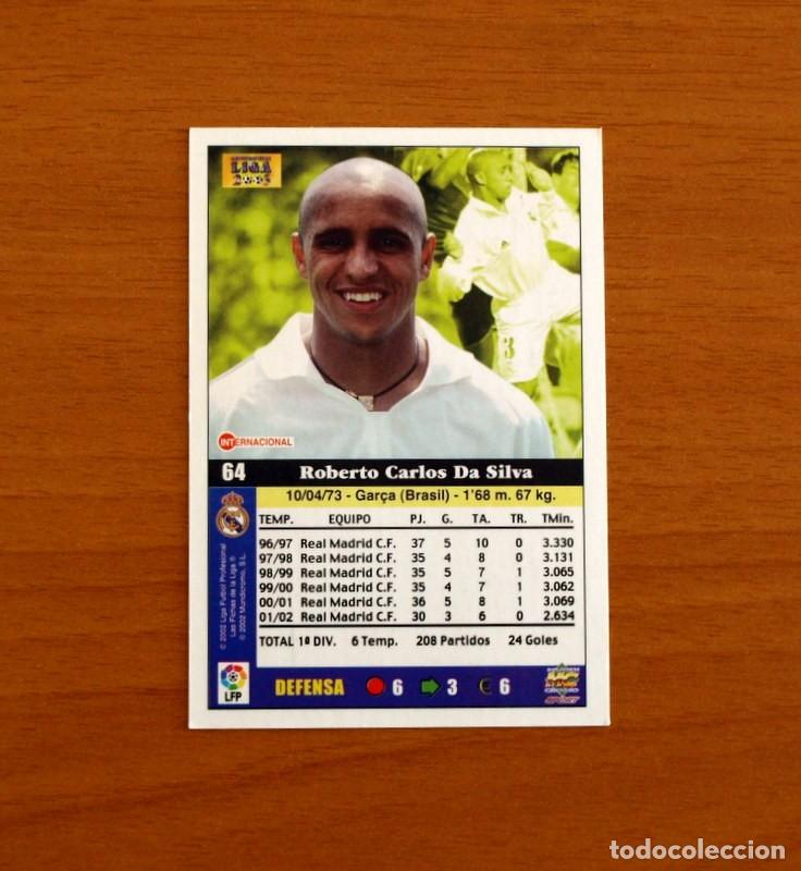 Cromos de f&uacute;tbol: Real Madrid - N&ordm; 64 Roberto Carlos - Mundicromo Las Fichas de la Liga 2002-2003, 02-03