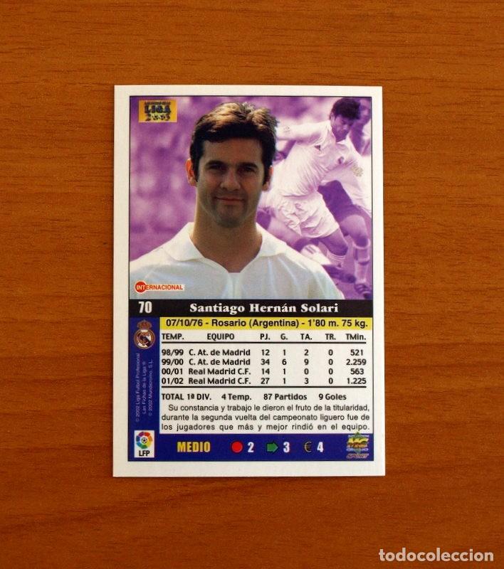 Cromos de f&uacute;tbol: Real Madrid - N&ordm; 70 Solari - Mundicromo Las Fichas de la Liga 2002-2003, 02-03