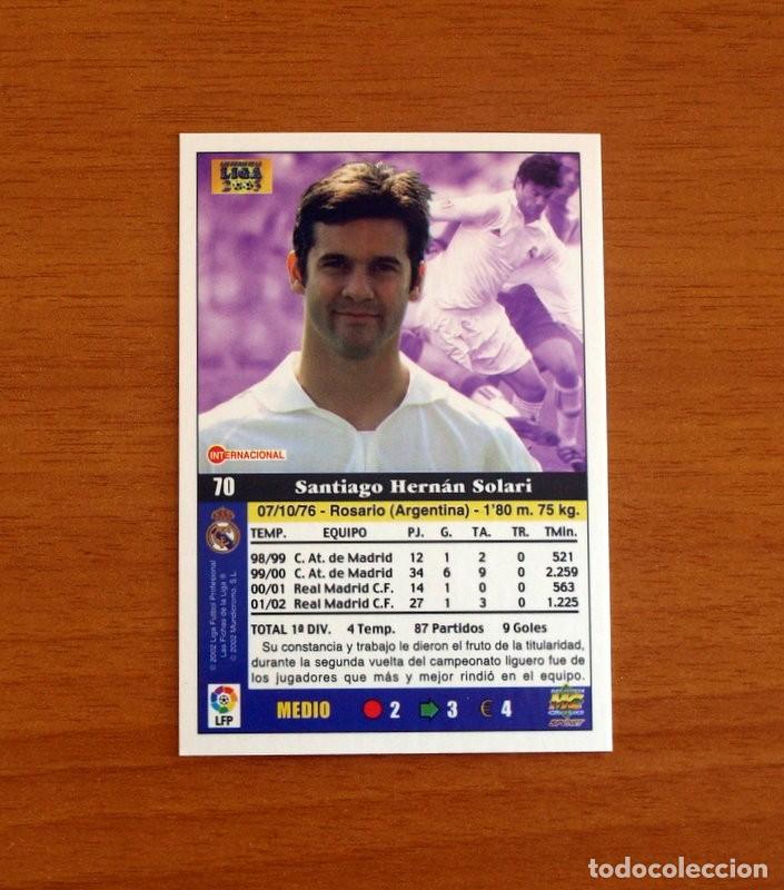 Cromos de f&uacute;tbol: Real Madrid - N&ordm; 70 Solari - Mundicromo Las Fichas de la Liga 2002-2003, 02-03