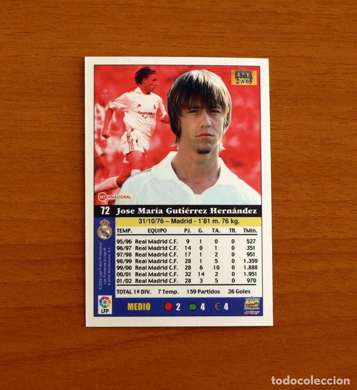Cromos de f&uacute;tbol: Real Madrid - N&ordm; 72 Guti - Mundicromo Las Fichas de la Liga 2002-2003, 02-03