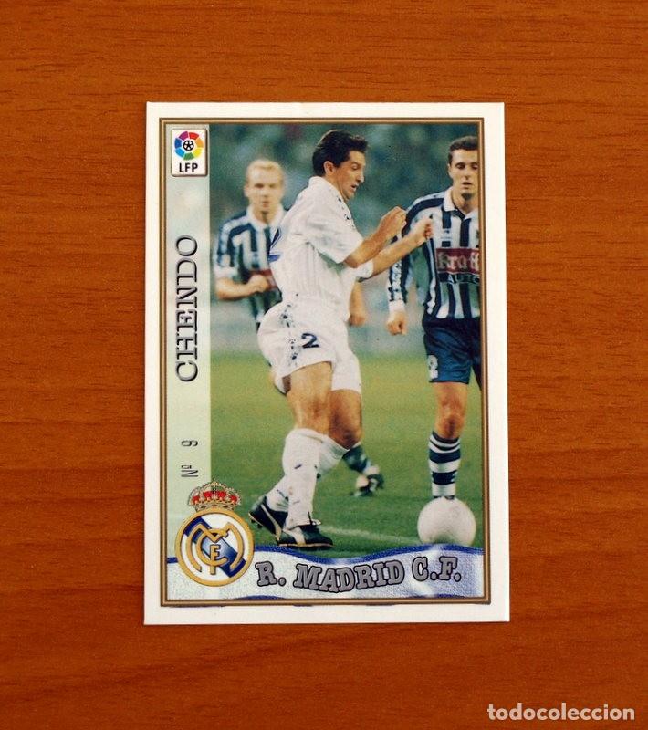 Cromos de f&uacute;tbol: Real Madrid - N&ordm; 9 Chendo - Mundicromo ficha de la Liga 1997-1998, 97-98