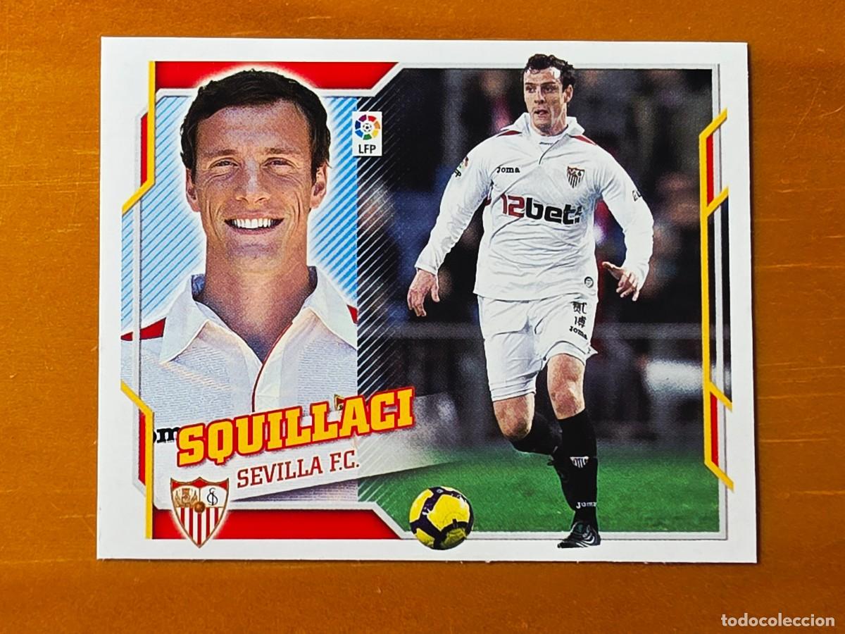 Cromos de f&uacute;tbol: 5 Squillaci, Sevilla FC, Panini Ediciones Liga Este 2010 2011 10 11 sin pegar