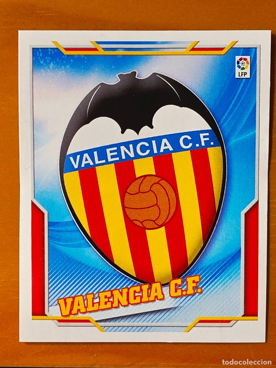Cromos de f&uacute;tbol: Escudo Valencia CF, Panini Ediciones Liga Este 2010 2011 10 11 sin pegar