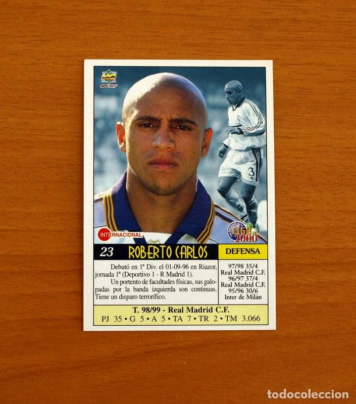 Cromos de f&uacute;tbol: Real Madrid - N&ordm; 23, Roberto Carlos - Mundicromo Las Fichas de la Liga 1999-2000, 99-00 -Mundi Cromo