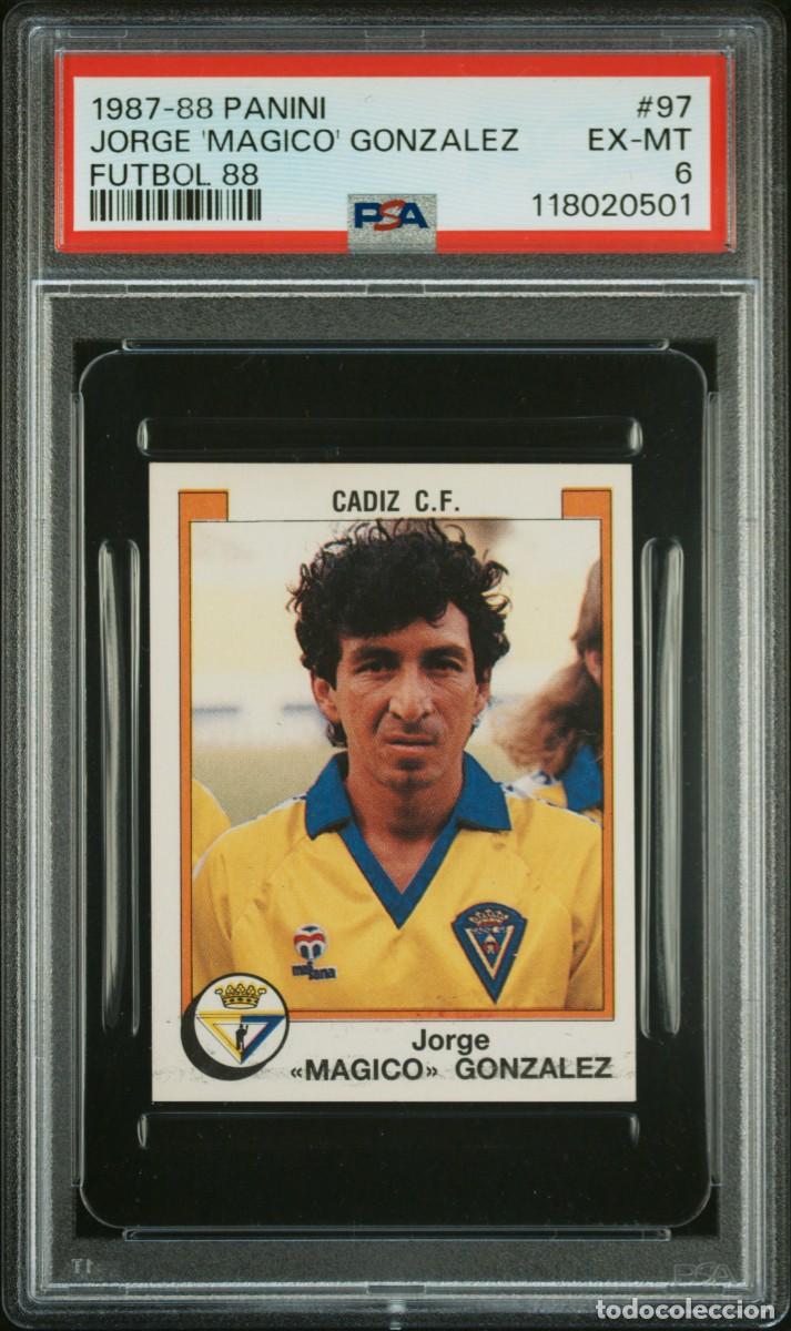 Fu&szlig;ball-Sticker: Magico Gonzalez #97 Cadiz Panini Futbol 88 1987 88 PSA 6 Pop 1 No Higher
