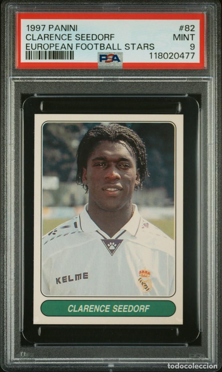 Cromos de f&uacute;tbol: Clarence Seedorf #82 Real Madrid Panini European Football Stars 1997 PSA 9