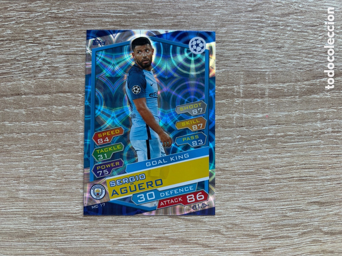 Cromos de f&uacute;tbol: MC17 SERGIO AG&Uuml;ERO GOAL KING MATCH ATTAX CHAMPIONS LEAGUE 2017 2018 17 18 MANCHESTER CITY