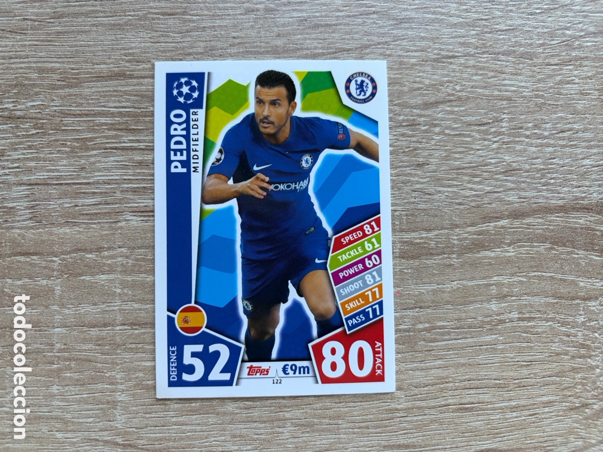 Cartes &agrave; collectionner de Football: 122 PEDRO MATCH ATTAX CHAMPIONS LEAGUE 2017 2018 17 18 CHELSEA FC