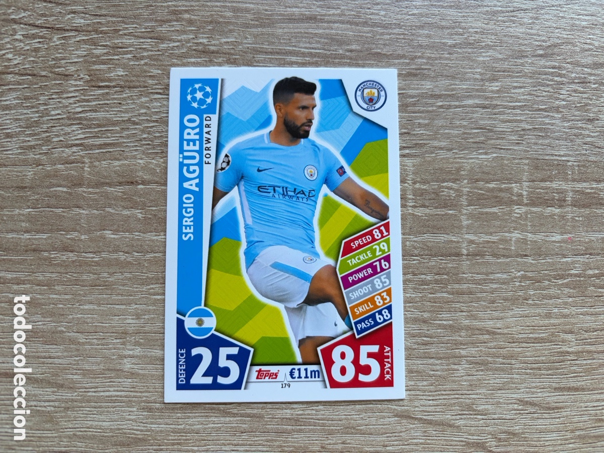 Fu&szlig;ball-Sticker: 179 SERGIO AG&Uuml;ERO MATCH ATTAX CHAMPIONS LEAGUE 2017 2018 17 18 MANCHESTER CITY