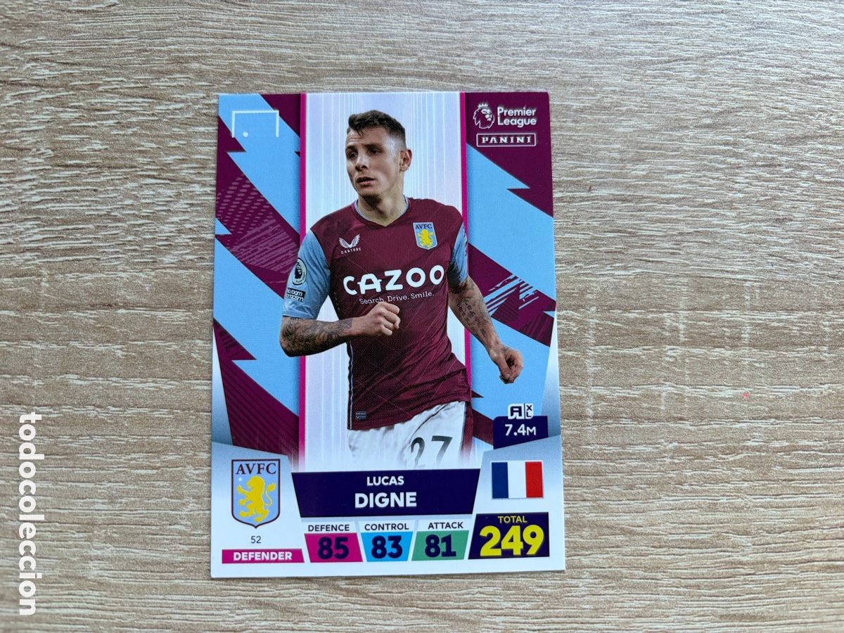 Cromos de f&uacute;tbol: 52 LUCAS DIGNE PANINI ADRENALYN XL PREMIER LEAGUE 2023 2022 2023 22 23 ASTON VILLA AVFC